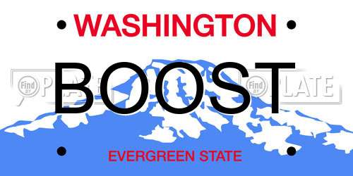 BOOST Washington License Plate