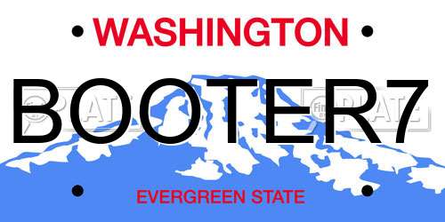 BOOTER7 Washington License Plate