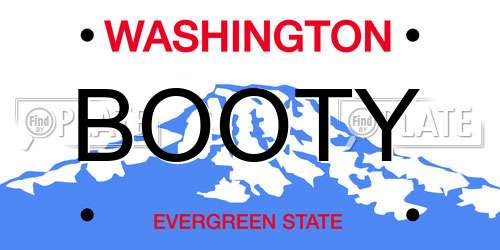 BOOTY Washington License Plate