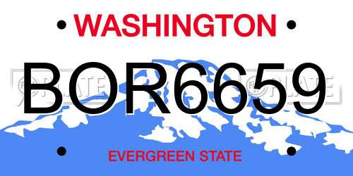 BOR6659 Washington License Plate