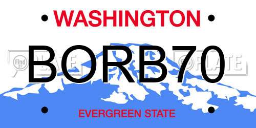 BORB70 Washington License Plate
