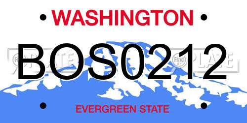 BOS0212 Washington License Plate