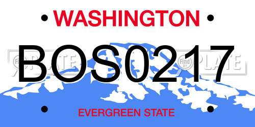 BOS0217 Washington License Plate