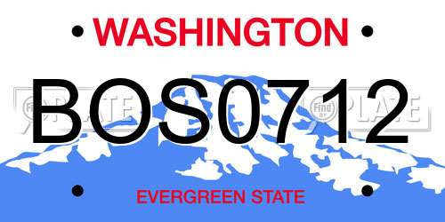 BOS0712 Washington License Plate