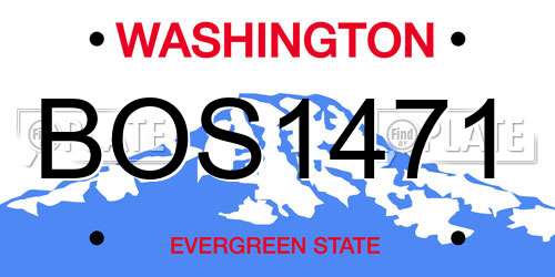 BOS1471 Washington License Plate