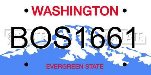 BOS1661 Washington License Plate