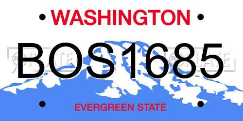 BOS1685 Washington License Plate