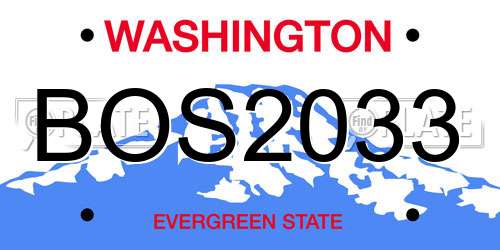 BOS2033 Washington License Plate