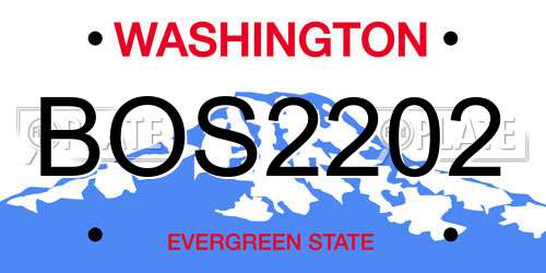 BOS2202 Washington License Plate