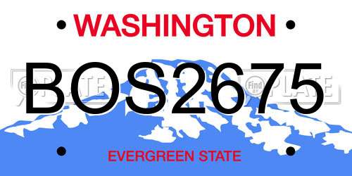 BOS2675 Washington License Plate