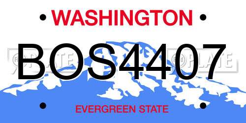 BOS4407 Washington License Plate