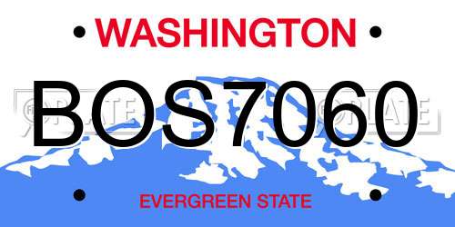 BOS7060 Washington License Plate
