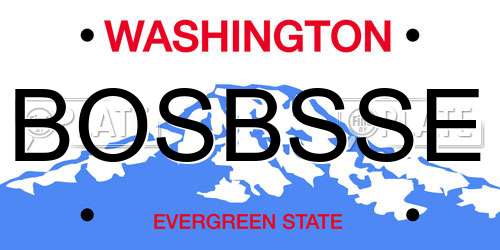 BOSBSSE Washington License Plate