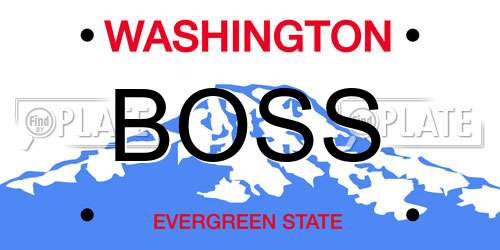 BOSS Washington License Plate