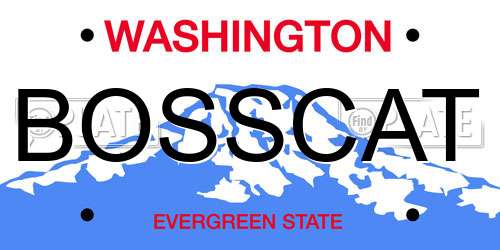 BOSSCAT Washington License Plate