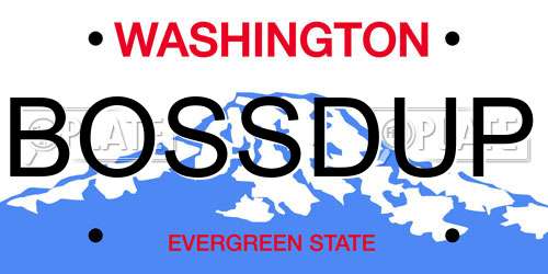 BOSSDUP Washington License Plate