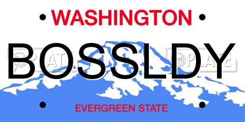 BOSSLDY Washington License Plate