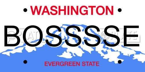 BOSSSSE Washington License Plate