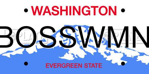 BOSSWMN Washington License Plate