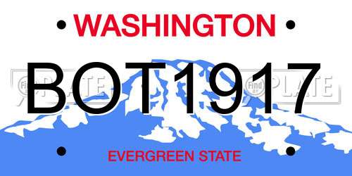 BOT1917 Washington License Plate