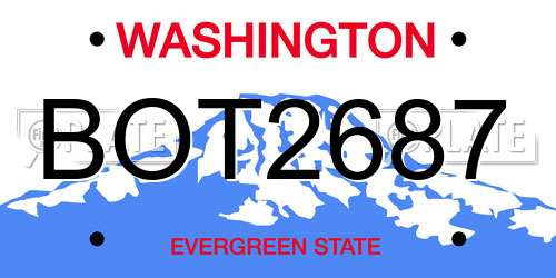 BOT2687 Washington License Plate