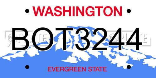 BOT3244 Washington License Plate
