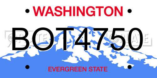 BOT4750 Washington License Plate