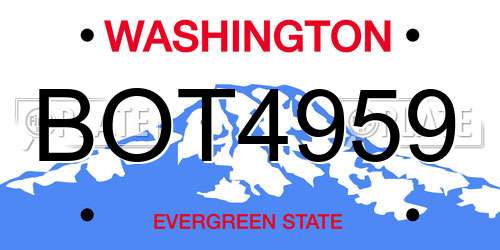 BOT4959 Washington License Plate