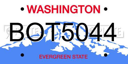 BOT5044 Washington License Plate