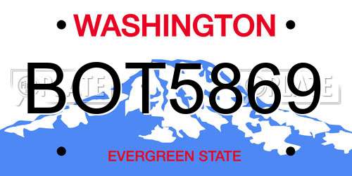 BOT5869 Washington License Plate