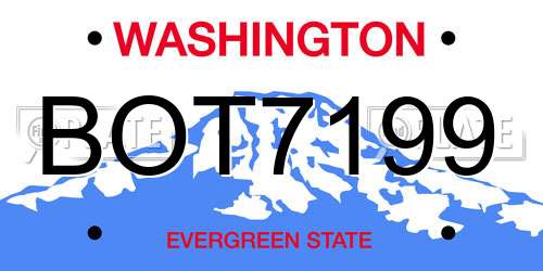 BOT7199 Washington License Plate