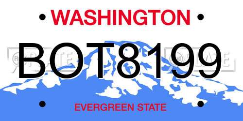 BOT8199 Washington License Plate
