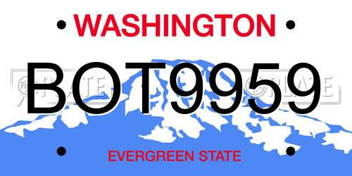 BOT9959 Washington License Plate