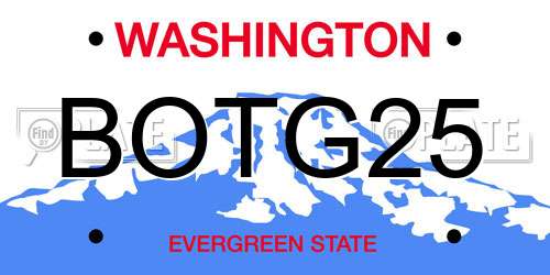 BOTG25 Washington License Plate