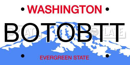 BOTOBTT Washington License Plate