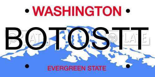 BOTOSTT Washington License Plate