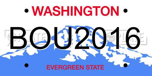 BOU2016 Washington License Plate