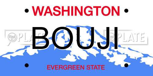 BOUJI Washington License Plate