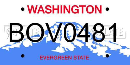BOV0481 Washington License Plate