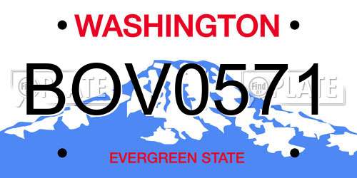 BOV0571 Washington License Plate