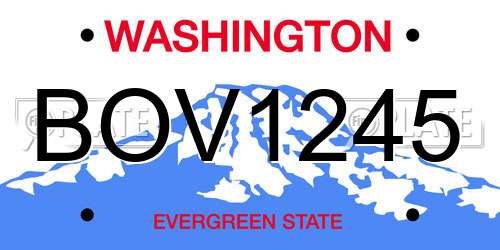 BOV1245 Washington License Plate