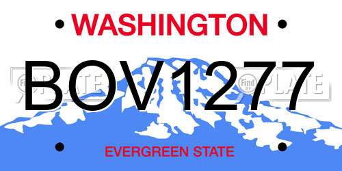 BOV1277 Washington License Plate