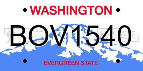 BOV1540 Washington License Plate