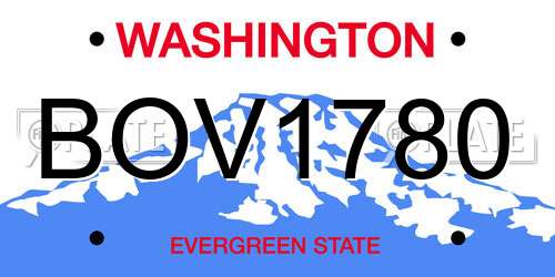 BOV1780 Washington License Plate