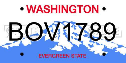 BOV1789 Washington License Plate