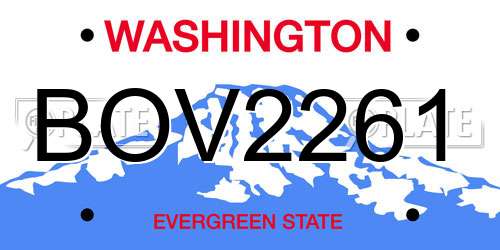 BOV2261 Washington License Plate