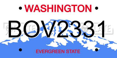 BOV2331 Washington License Plate