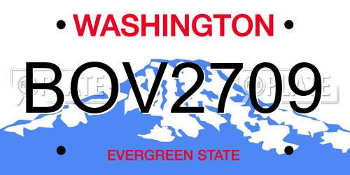 BOV2709 Washington License Plate