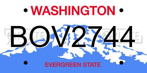 BOV2744 Washington License Plate