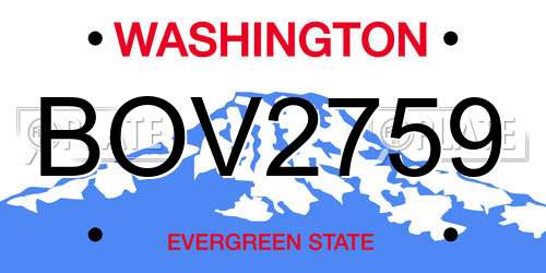 BOV2759 Washington License Plate